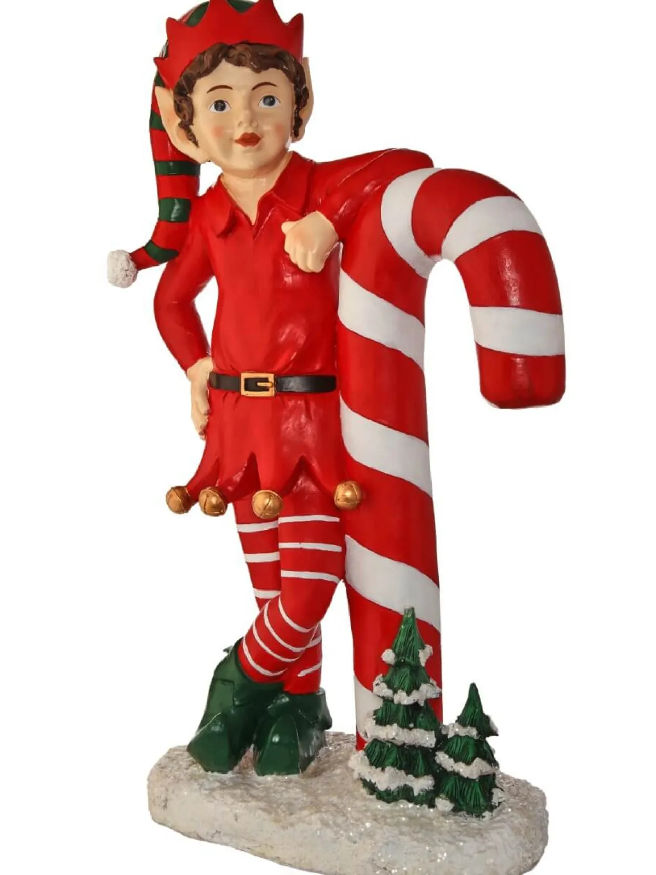 Outlet Decorator's Warehouse 36" Resin Elf Leaning On Candy Cane