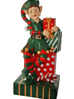 Best Decorator's Warehouse 48" Resin Elf Sitting With Packages