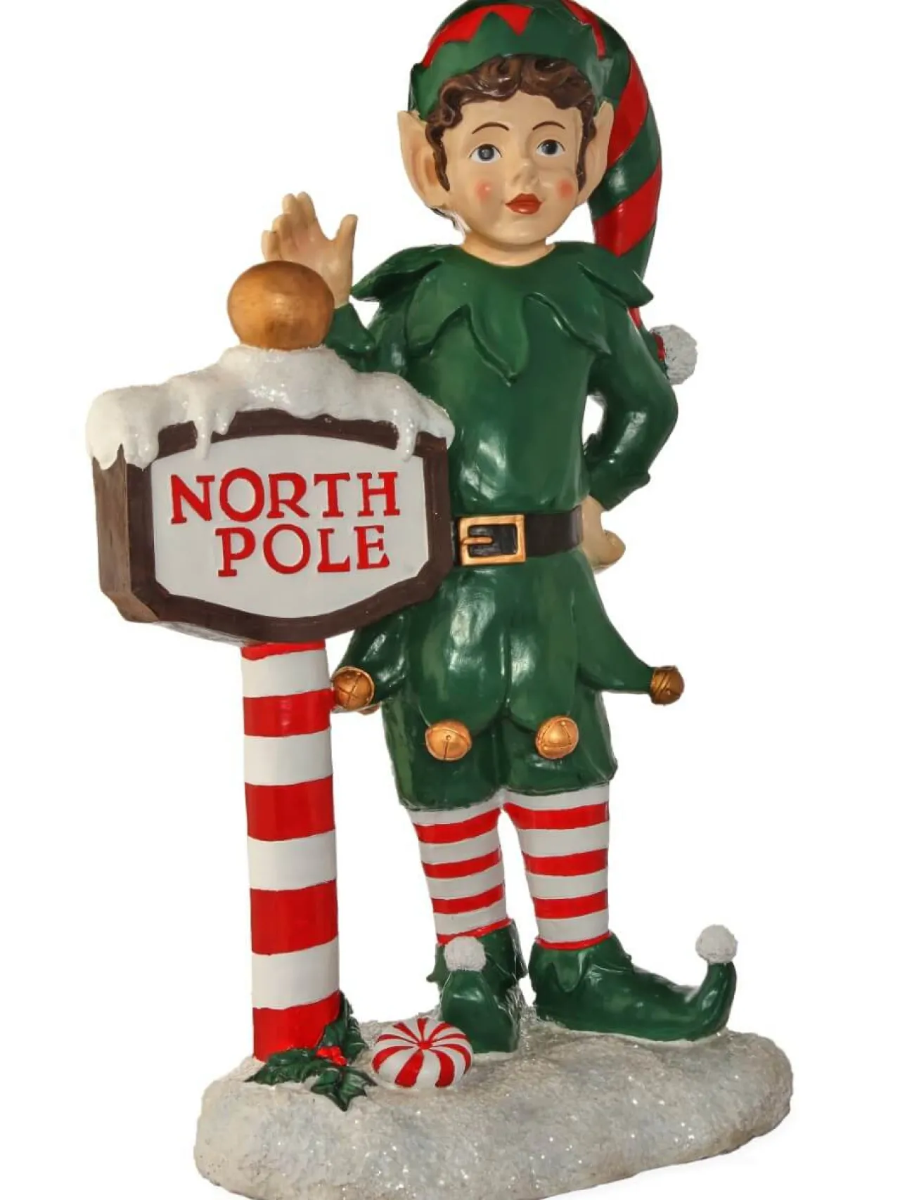 Decorator's Warehouse 36" Resin Elf With North Pole Sign