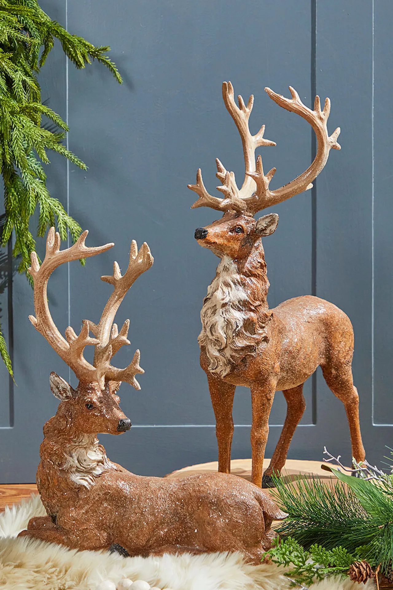 Outlet Decorator's Warehouse 20" Resin Frosted Standing Reindeer