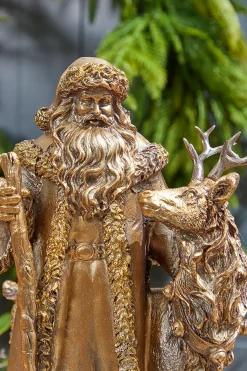 Clearance Decorator's Warehouse 15.5" Resin Highlands Santa With Deer