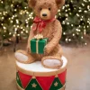 Online Decorator's Warehouse 34" Resin LED Bear On Drum