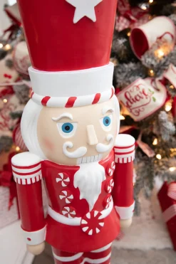 Hot Decorator's Warehouse 35.8” Resin Red And White Peppermint Nutcracker Decoration
