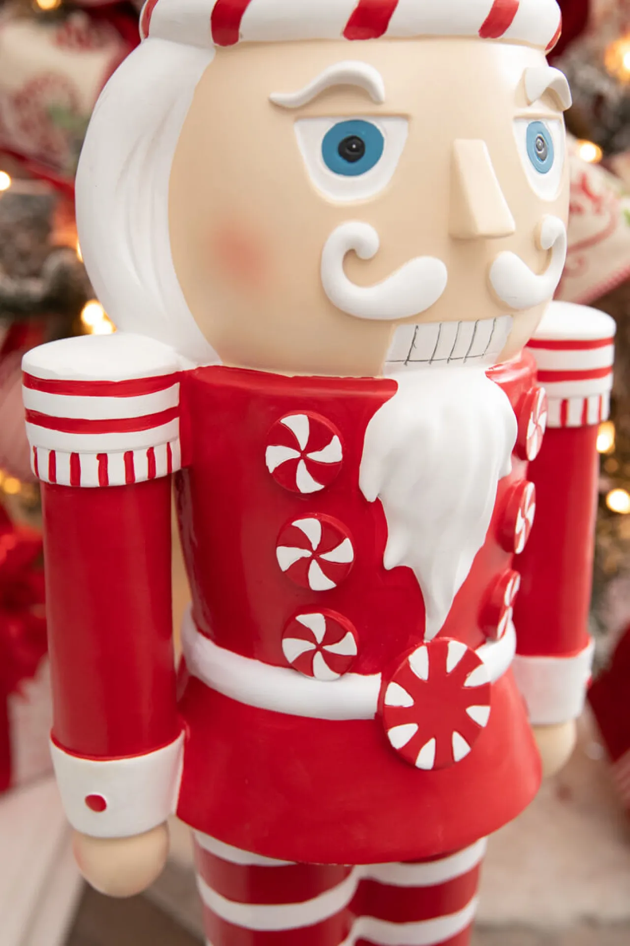 Hot Decorator's Warehouse 35.8” Resin Red And White Peppermint Nutcracker Decoration