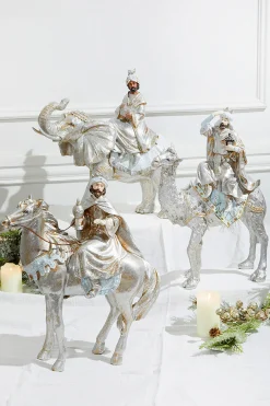 Outlet Decorator's Warehouse 16" Resin Renaissance Three Kings With Animals - Set Of 3