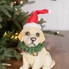 Outlet Decorator's Warehouse 10” Resin Santa Hat/Wreath Lab Pup