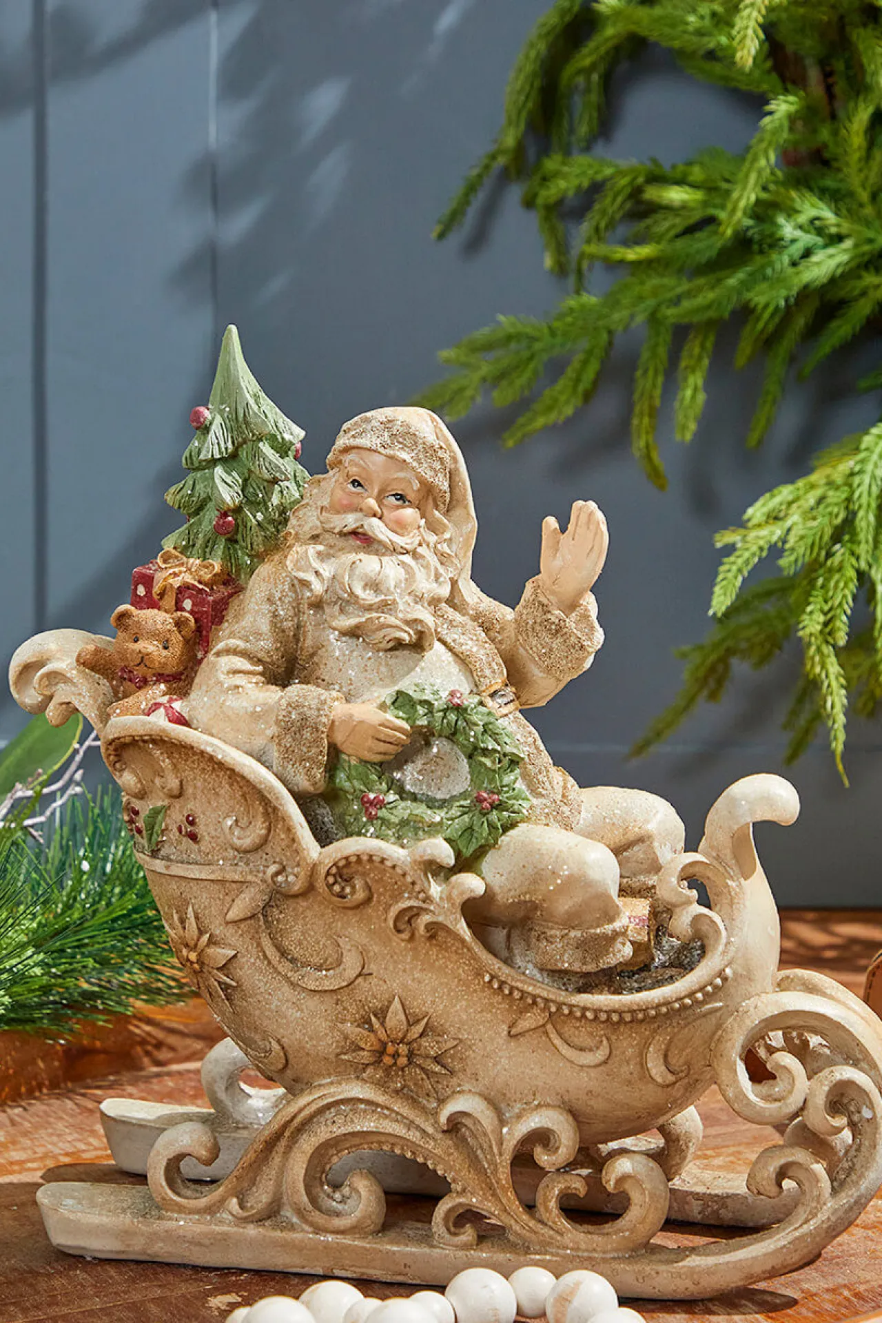 Discount Decorator's Warehouse 12" Resin Santa In Sleigh