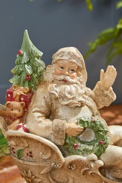 Discount Decorator's Warehouse 12" Resin Santa In Sleigh