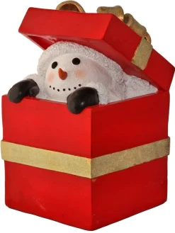 Best Decorator's Warehouse 20" Resin Snowman Peeking From Gift Box