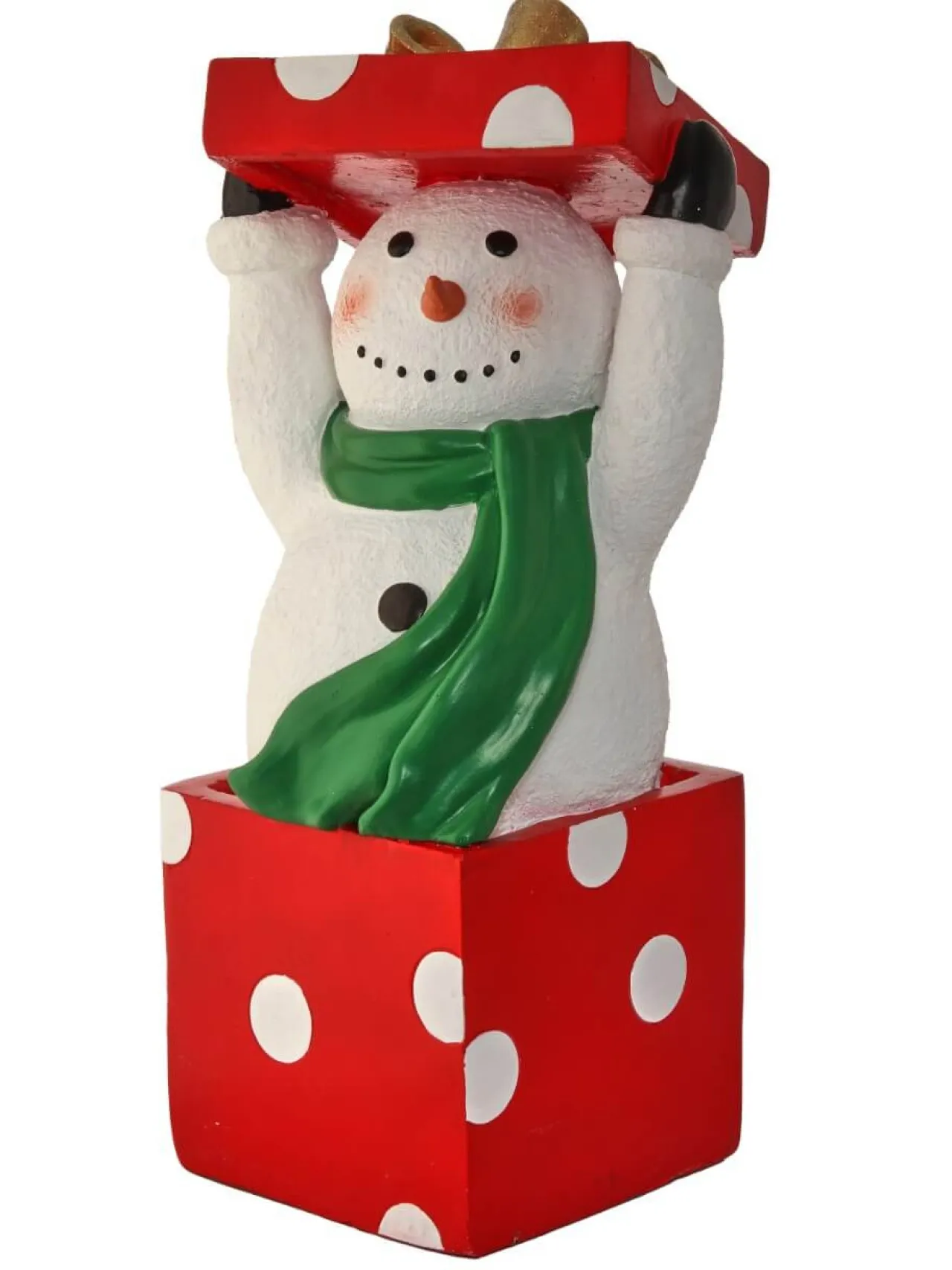Discount Decorator's Warehouse 26" Resin Snowman Standing In Gift Box