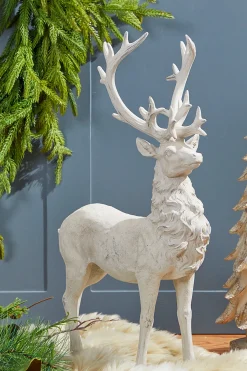 New Decorator's Warehouse 20.5" Resin Standing Whitewash Reindeer