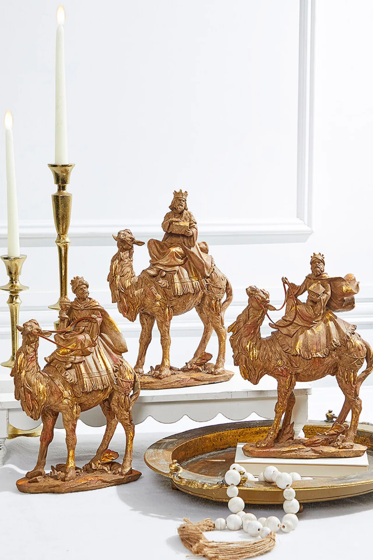 Outlet Decorator's Warehouse 13" Resin Three Kings On Camels - Set Of 3