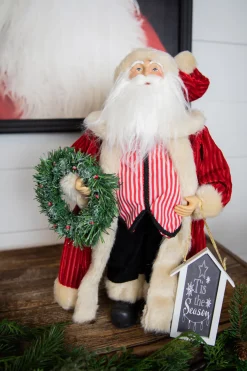 Best Decorator's Warehouse 16” Santa Figure "Tis The Season" Sign