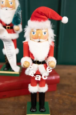 Outlet Decorator's Warehouse 15" Santa Nutcracker With Peace Garland