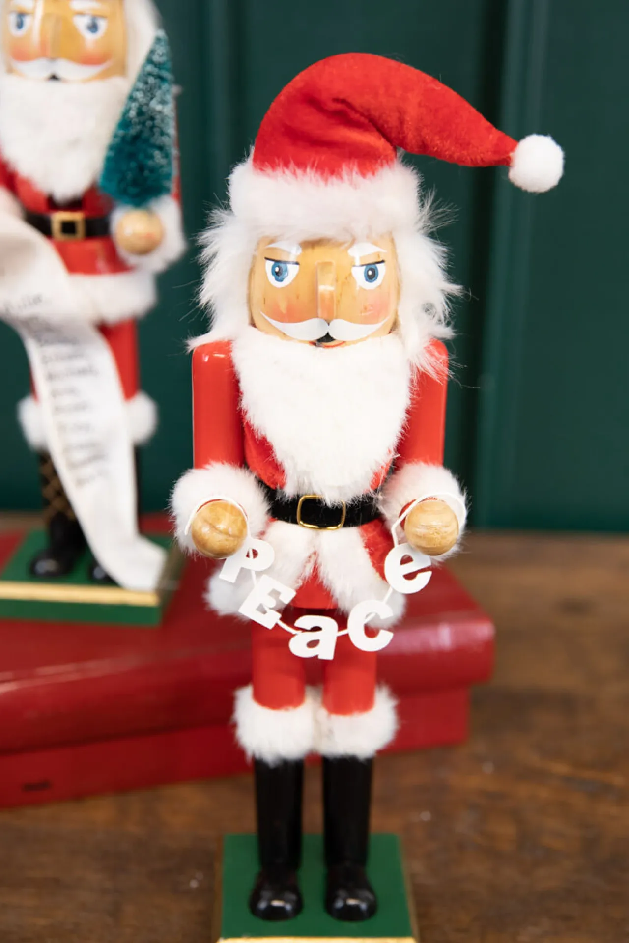 Outlet Decorator's Warehouse 15" Santa Nutcracker With Peace Garland