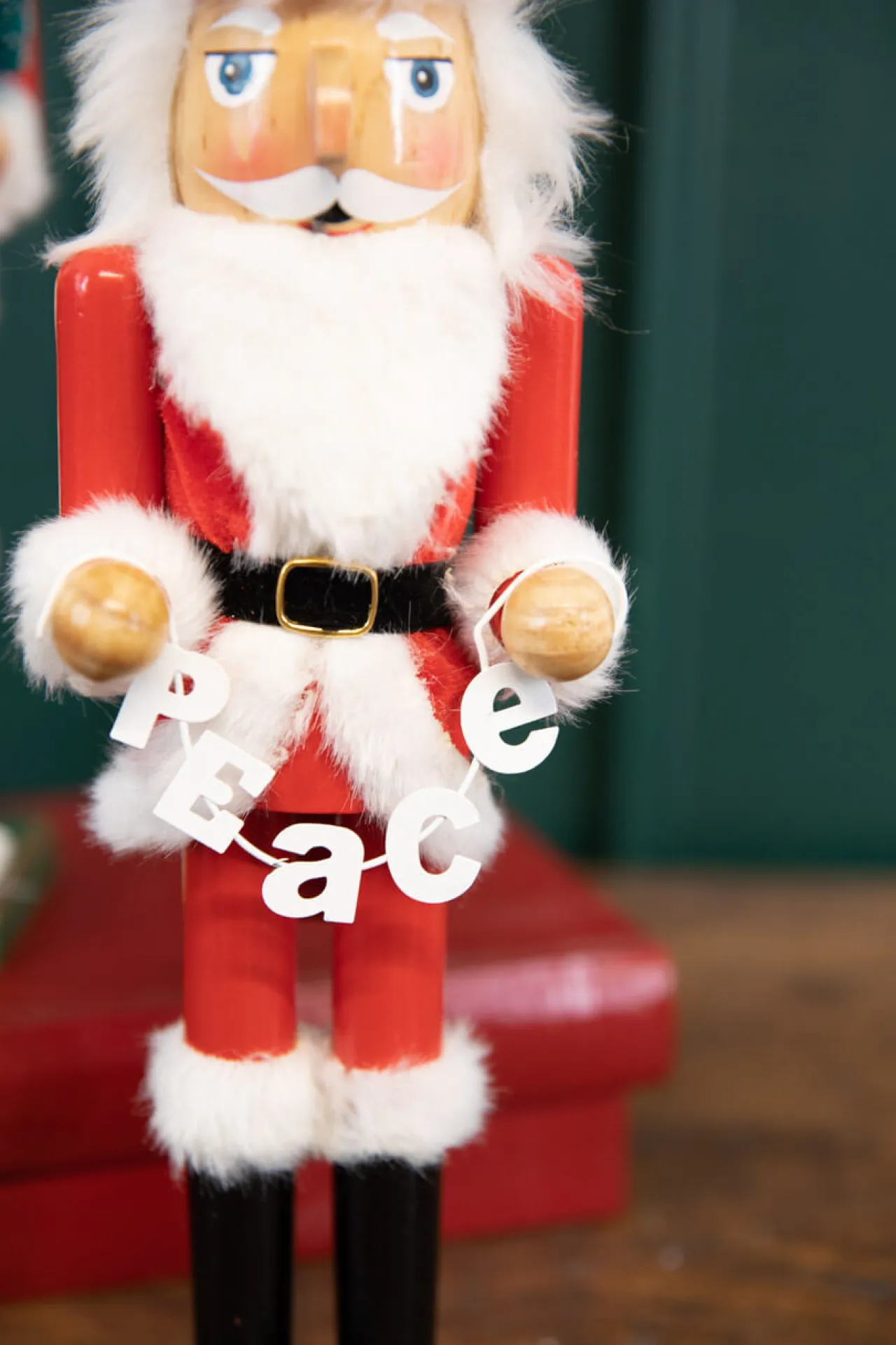 Outlet Decorator's Warehouse 15" Santa Nutcracker With Peace Garland