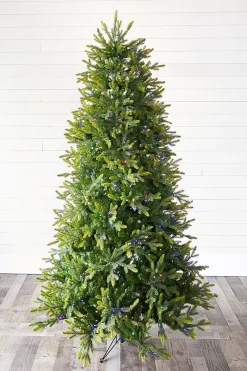 New Decorator's Warehouse 7.5' Slim Trinity Pine Artificial Christmas Tree With 700 Color-Changing Lights