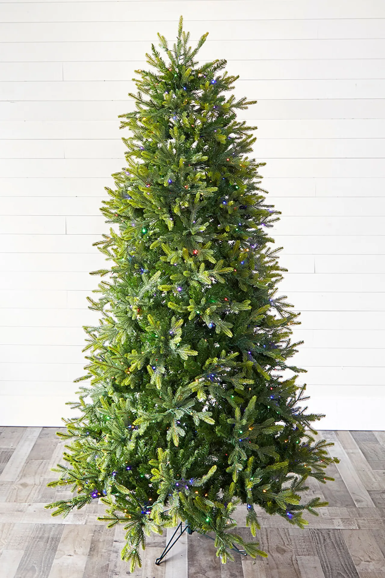 New Decorator's Warehouse 7.5' Slim Trinity Pine Artificial Christmas Tree With 700 Color-Changing Lights
