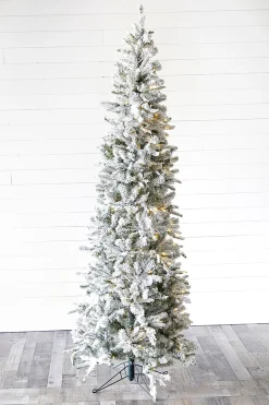 Outlet Decorator's Warehouse 7.5' Snowcrest Pencil Pine Artificial Christmas Tree With 500 Color-Changing Lights