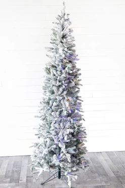Outlet Decorator's Warehouse 7.5' Snowcrest Pencil Pine Artificial Christmas Tree With 500 Color-Changing Lights