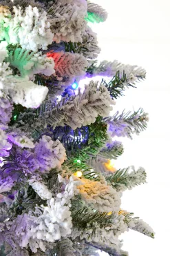 Outlet Decorator's Warehouse 7.5' Snowcrest Pencil Pine Artificial Christmas Tree With 500 Color-Changing Lights