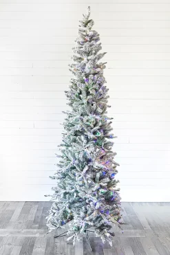 Best Decorator's Warehouse 9' Snowcrest Pencil Pine Artificial Christmas Tree With 700 Color-Changing Lights