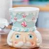 Clearance Decorator's Warehouse 5.5” Teal Resin Pastel Candy Nutcracker Candle Holder