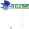 Best Decorator's Warehouse 36" Welcome Yard Sign - Snowman Face - Red/Green/Pure White With 162 Lights