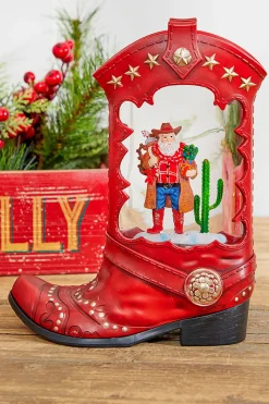 Hot Decorator's Warehouse 10" Western Cowboy Boot Water Globe