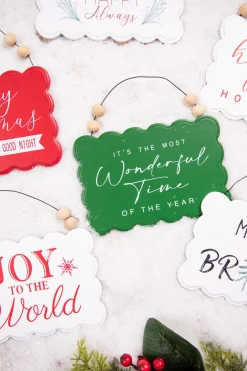 Online Decorator's Warehouse 6.6” Wood Holiday Sign Ornament