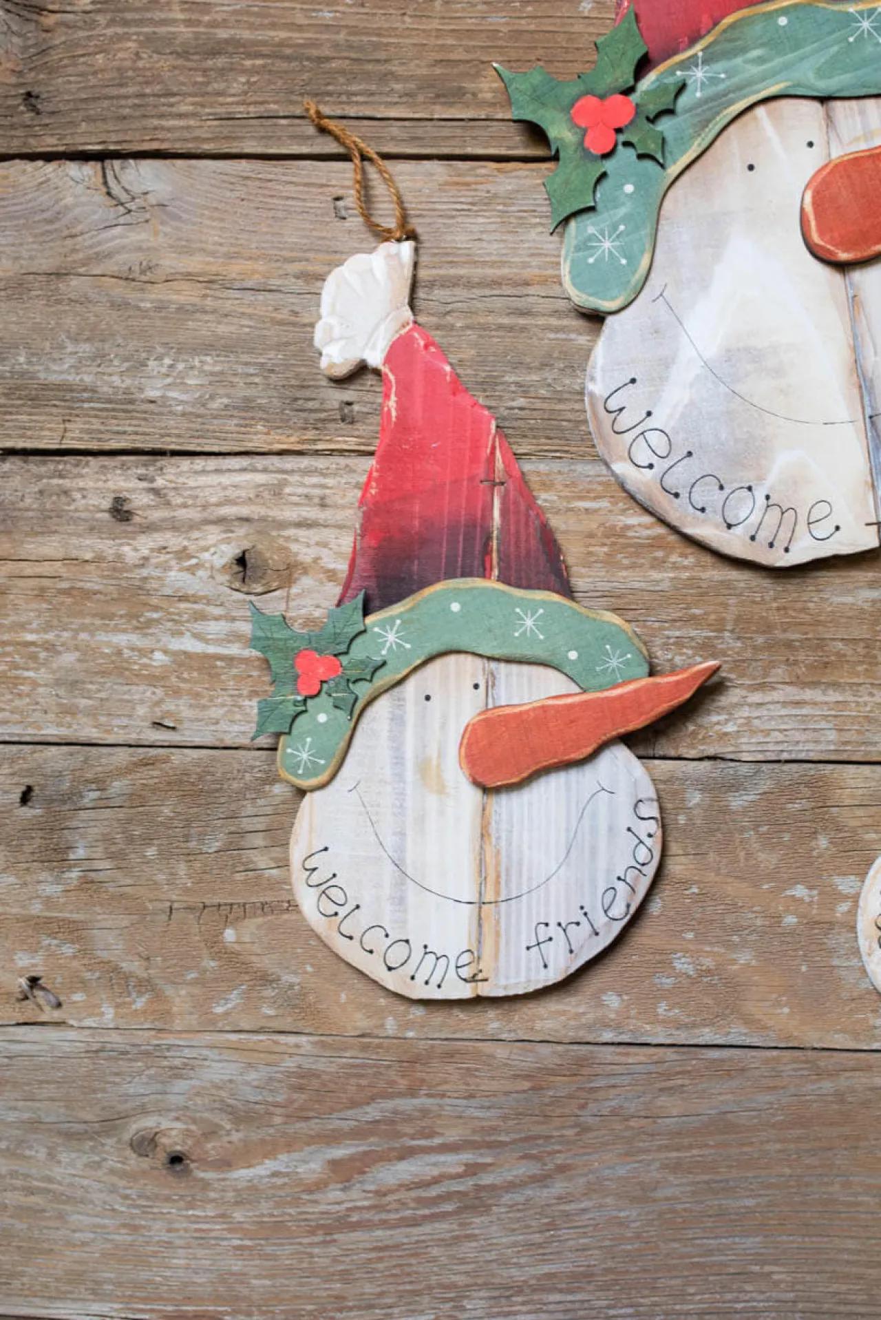 Decorator's Warehouse 18" Wood Snowman Head Wall Decor - Set Of 3