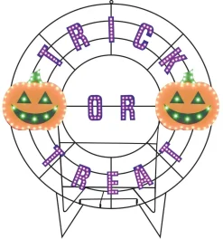 Best Decorator's Warehouse 40" Wreath - Trick Or Treat With Jack O'Lanterns With 239 Lights