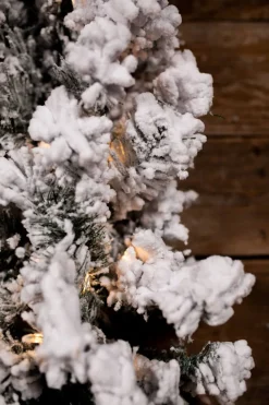 Online Decorator's Warehouse 9’ X 14” Lit Flock Furry Pine Garland