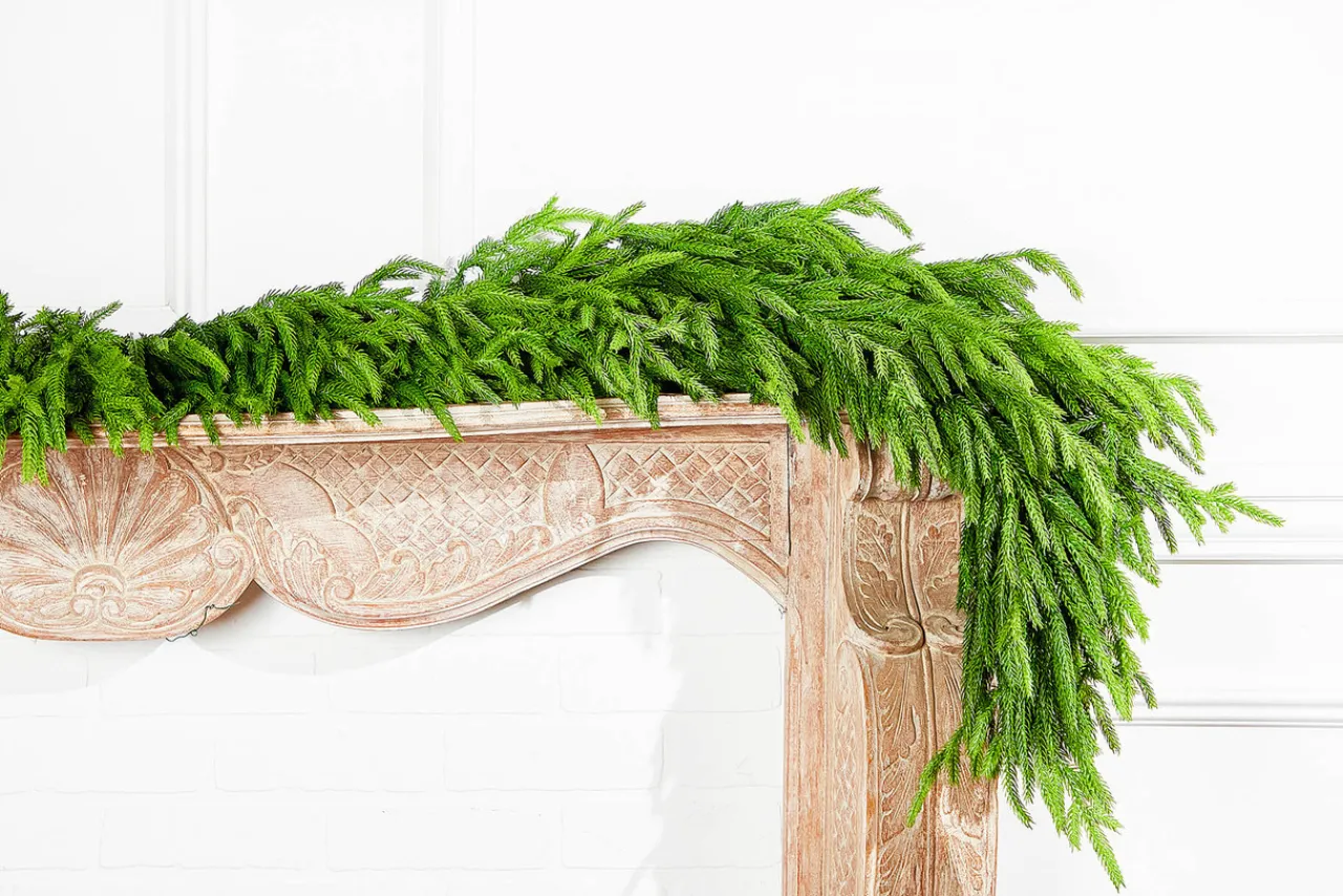 Sale Decorator's Warehouse 60" X 16" Real Touch Deluxe Norfolk Pine Garland