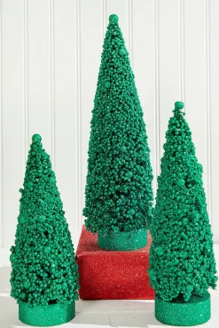 Hot Decorator's Warehouse Bottle Brush Trees - Set Of 3 - Green