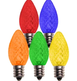 New Decorator's Warehouse C7 Platinum Elite LED SMD Bulbs (25 Bulbs/bag) - Faceted, Multi