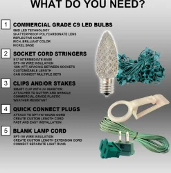 Online Decorator's Warehouse C9 Platinum Elite LED SMD Bulb (25 Bulbs/bag) - Faceted, Green