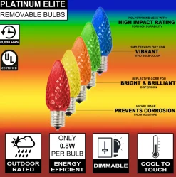 Discount Decorator's Warehouse C9 Platinum Elite LED SMD Bulb (25 Bulbs/bag) - Faceted, Multi