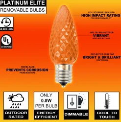 Clearance Decorator's Warehouse C9 Platinum Elite LED SMD Bulb (25 Bulbs/bag) - Faceted, Orange