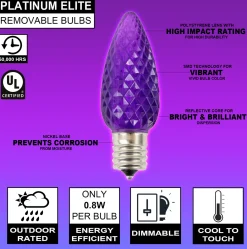Outlet Decorator's Warehouse C9 Platinum Elite LED SMD Bulb (25 Bulbs/bag) - Faceted, Purple