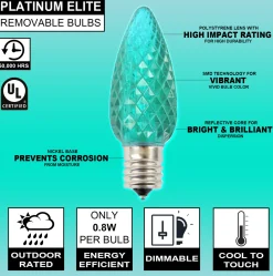 Best Decorator's Warehouse C9 Platinum Elite LED SMD Bulb (25 Bulbs/bag) - Faceted, Teal