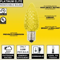 Decorator's Warehouse C9 Platinum Elite LED SMD Bulb (25 Bulbs/bag) - Faceted, Yellow