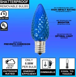 Decorator's Warehouse C9 Wonderful LED SMD Bulb (25 Bulbs/bag) - Faceted, Blue