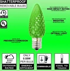 Decorator's Warehouse C9 Wonderful LED SMD Bulb (25 Bulbs/bag) - Faceted, Green