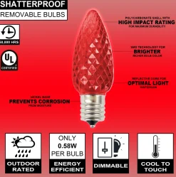 Clearance Decorator's Warehouse C9 Wonderful LED SMD Bulb (25 Bulbs/bag) - Faceted, Red