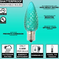 Sale Decorator's Warehouse C9 Wonderful LED SMD Bulb (25 Bulbs/bag) - Faceted, Teal