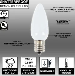 Discount Decorator's Warehouse C9 Wonderful LED SMD Bulb (25 Bulbs/bag) - Frosted, Pure White