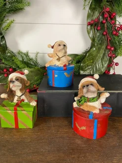 Clearance Decorator's Warehouse Dog Gift Box Holiday Accent