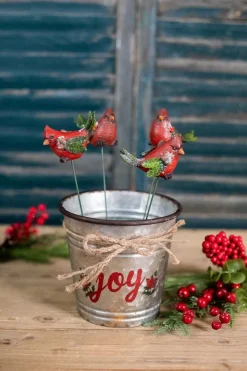 Online Decorator's Warehouse Galvanized Metal “Joy” Containers - Set Of 2