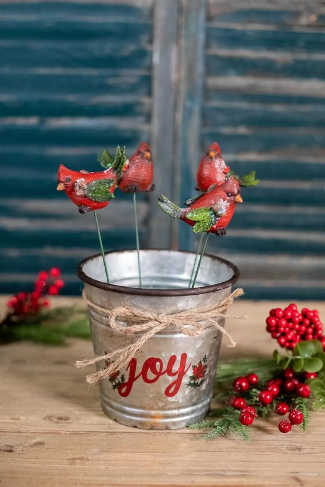 Online Decorator's Warehouse Galvanized Metal “Joy” Containers - Set Of 2